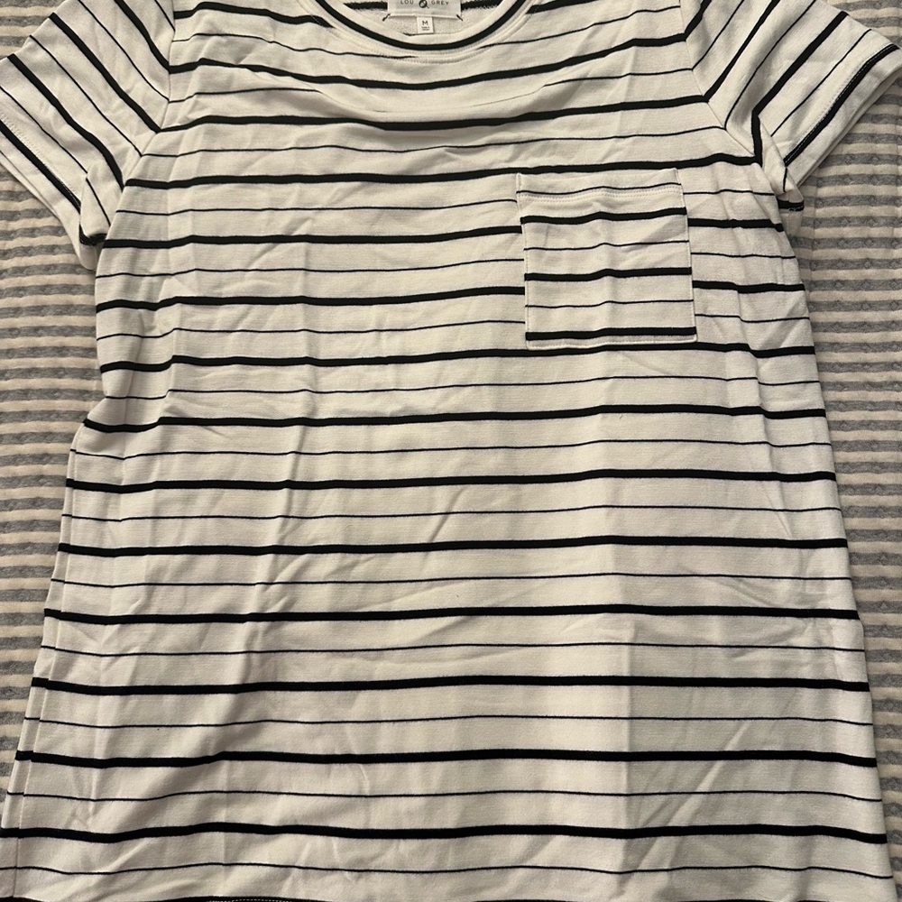 Lou & Grey Black and White Striped Tee